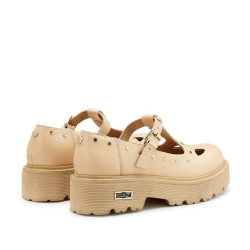 MOCASSINO CULT DONNASLASH 4217 LOW W LEATHER CARAMEL W/ PIECING/ L. GOLD STUDS CLW421700