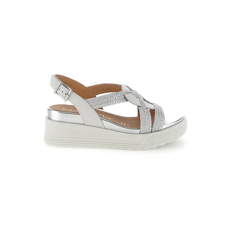 SANDALO CON ZEPPA STONEFLY DONNA PARKY 24 WEAVED/LTH CLOUD WHITE/SILVER METAL 220895 849