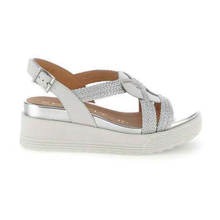 SANDALO CON ZEPPA STONEFLY DONNA PARKY 24 WEAVED/LTH CLOUD WHITE/SILVER METAL 220895 849