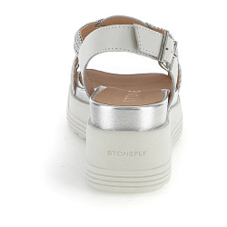 SANDALO CON ZEPPA STONEFLY DONNA PARKY 24 WEAVED/LTH CLOUD WHITE/SILVER METAL 220895 849