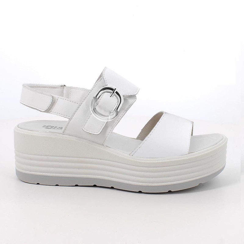 SANDALI CON ZEPPA IGI&CO DONNA NAPPA SOFT BIANCO 1164533     