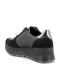 SNEAKERS CON ZEPPA IGI&CO DONNA NERO/LAMINATO IN PELLE 6675200
