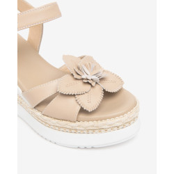 SANDALO CON ZEPPA NEROGIARDINI DONNA TAMIGI LINO PU.MONOD.BAGHERIA E616012D/453