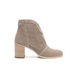 TRONCHETTO NEROGIARDINI DONNA  VELOUR CRETA VELOUR CRETA TR CAPUA BEIG TACCO 7CM E512710D/451