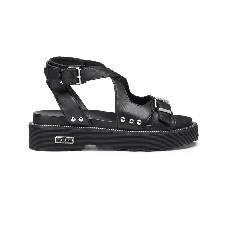 SANDALO CULT DONNA ZIGGY 4472 SANDAL W LEATHER BLACK CLW447200