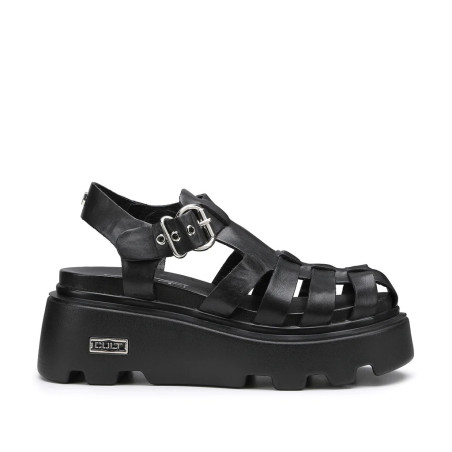 SANDALO CULT DONNA NEW ROCK 3657 SANDAL W LEATHER BLACK CLW365700