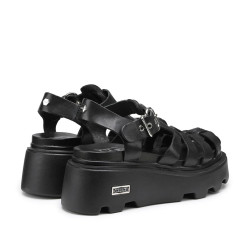 SANDALO CULT DONNA NEW ROCK 3657 SANDAL W LEATHER BLACK CLW365700