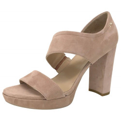 SANDALO CON TACCO NEROGIARDINI DONNA CAPRA SCAMOSCIATO PHARD ROSA P908485DE/660