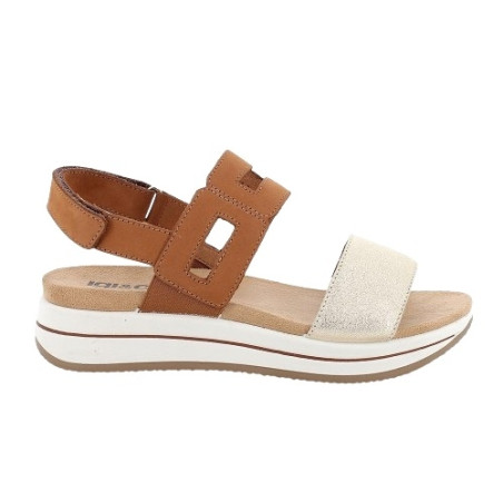 SANDALO CON ZEPPA IGI&CO DONNA PELLE NAPPA PLATINO/CUOIO 5677833