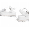 SANDALI CON ZEPPA NEROGIARDINI DONNA LOIRA BIANCO PU.OSSANA E307832D/707