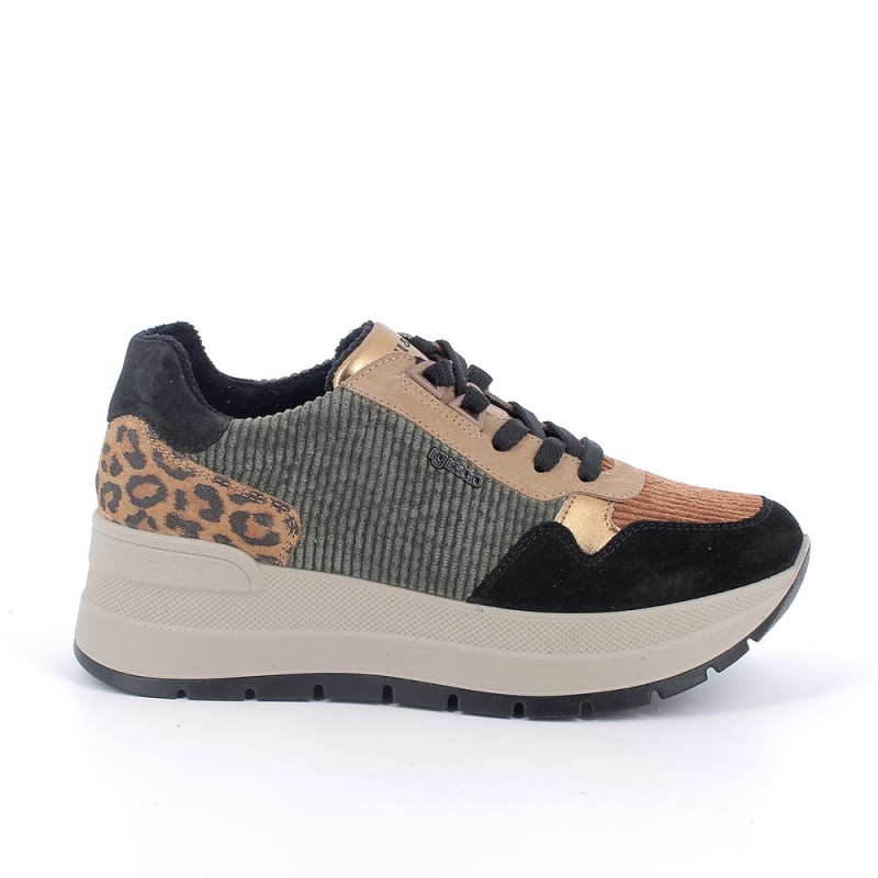 SNEAKERS CON ZEPPA IGI&CO DONNA SCAM.SUP/VELLUT NERO/VERDE 8677600