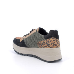 SNEAKERS CON ZEPPA IGI&CO DONNA SCAM.SUP/VELLUT NERO/VERDE 8677600