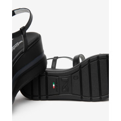 SANDALO CON ZEPPA NEROGIARDINI DONNA TAMIGI NERO PU.ALICANTE E615953D/100