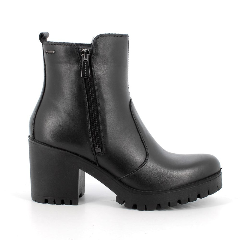 STIVALETTI IGI&CO DONNA IN PELLE NERO CON TACCO 8CM 6667100