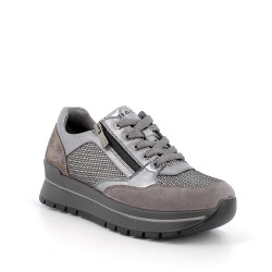 SNEAKERS  IGI&CO DONNA GRIGIO/LAMINATO ZIP + LACCI 6673833