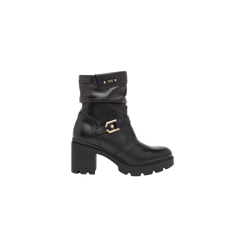 STIVALETTO NEROGIARDINI DONNA IN PELLE SAUVAGE NERO TR CARPEGNA TACCO 7CM I411904D/100