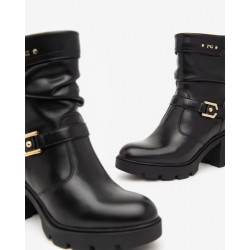 STIVALETTO NEROGIARDINI DONNA IN PELLE SAUVAGE NERO TR CARPEGNA TACCO 7CM I411904D/100