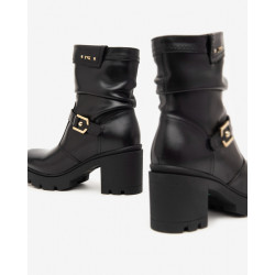 STIVALETTO NEROGIARDINI DONNA IN PELLE SAUVAGE NERO TR CARPEGNA TACCO 7CM I411904D/100