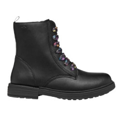 STIVALETTI GEOX BAMBINA J ECLAIR G. D - VIT.SINT. BLACK/MULTICOLOR TG:27 J049QD 0003W C9240/C