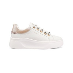 SNEAKERS QUEEN HELENA PLATFORM CON LACCI GIOIELLO X34-11 WHITE/PINK