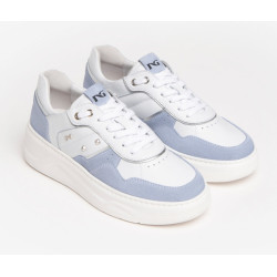 SNEAKERS NEROGIARDINI DONNA VELOUR FIORDALISO SKIPPER BIANCO OXIGEN ARGENTO E306563D/623