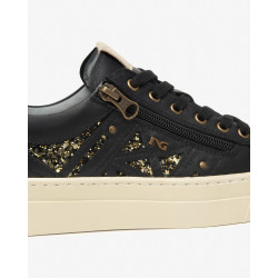 SNEAKERS  NEROGIARDINI DONNA GUANTO NERO T.GLITTER GR.TOP SAB ETOILE MIELE TR GENOVA LIGH I514190D/100