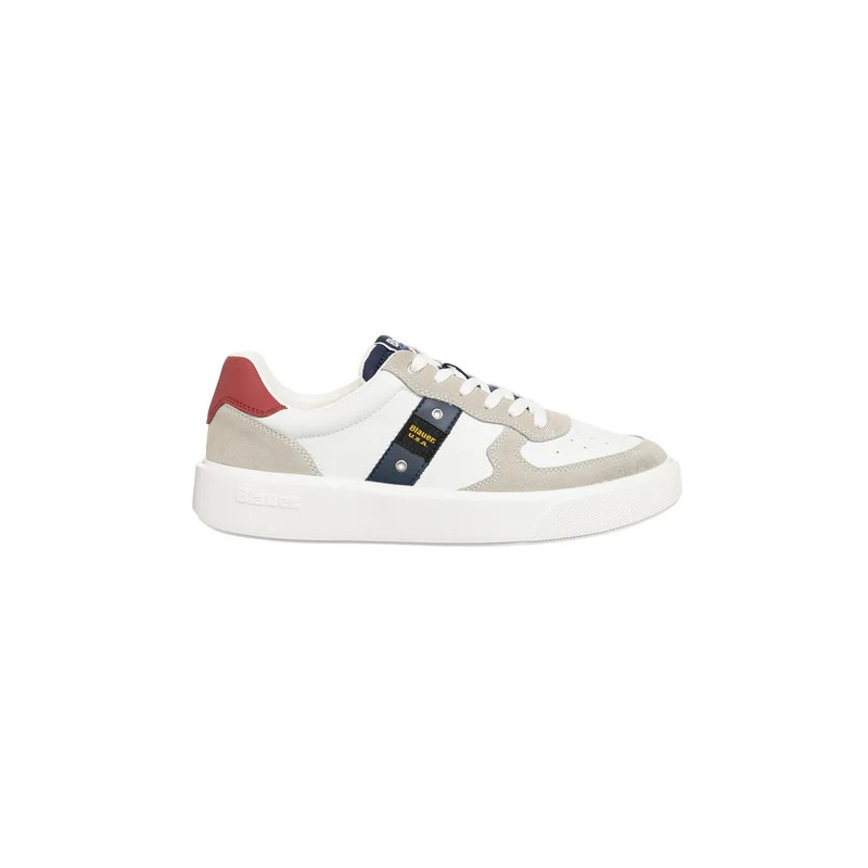 SNEAKERS BLAUER UOMO BUCK02 MAN LEATHER/SUEDE  F4BUCK02/LES/WHI/RED