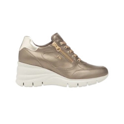 SNEAKERS CON ZEPPA NEROGIARDINI DONNA  BAGOYA BROWN T.BRILL PLATINO 6074 EVA AGOSTA I514121D/322