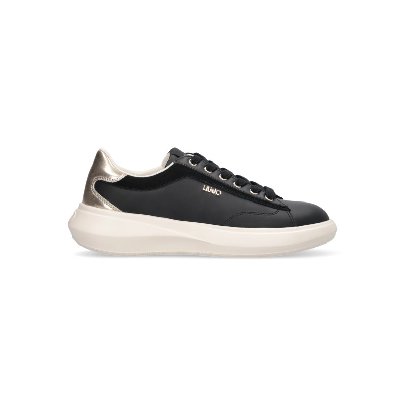 SNEAKERS LIU JO DONNA CASPER 01 - SNEAKER CALF LEATHER/COW SUE BLACK/LIGHT GOLD BA6069P0304S1189