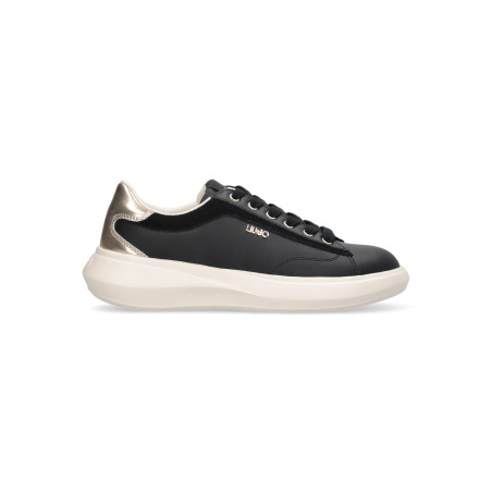 SNEAKERS LIU JO DONNA CASPER 01 - SNEAKER CALF LEATHER/COW SUE BLACK/LIGHT GOLD BA6069P0304S1189