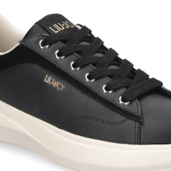 SNEAKERS LIU JO DONNA CASPER 01 - SNEAKER CALF LEATHER/COW SUE BLACK/LIGHT GOLD BA6069P0304S1189