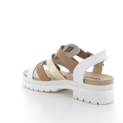 SANDALO CON TACCO IGI&CO VITEL. SCIROCCO BIANCO/BEIGE TACCO 3,7CM 7672100