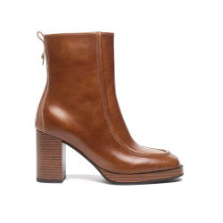 TRONCHETTI NEROGIARDINI DONNA IN PELLE COL.CUOIO  8CM I308193D/400