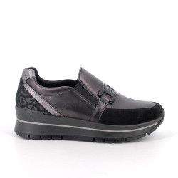 SLIP ON CON ZEPPA IGI&CO DONNA VIT.LAM.FOG/CAP ACCIAIO/NERO 8676300