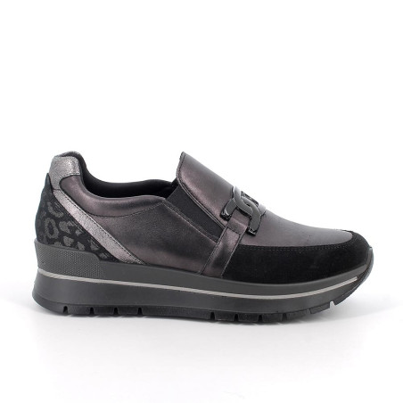 SLIP ON CON ZEPPA IGI&CO DONNA VIT.LAM.FOG/CAP ACCIAIO/NERO 8676300