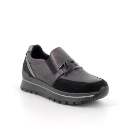 SLIP ON CON ZEPPA IGI&CO DONNA VIT.LAM.FOG/CAP ACCIAIO/NERO 8676300