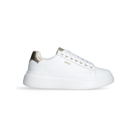 SNEAKERS LIU JO DONNA BABOL 01 - SNEAKER TUMBLED LEATHER/META WHITE/LIGHT GOLD BF5059PX748S1052 