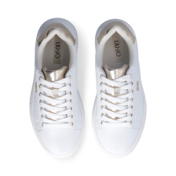SNEAKERS LIU JO DONNA BABOL 01 - SNEAKER TUMBLED LEATHER/META WHITE/LIGHT GOLD BF5059PX748S1052 