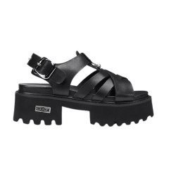 SANDALO CON ZEPPA CULT DONNA CHER 4535 SANDAL W LEATHER BLACK CLW453500