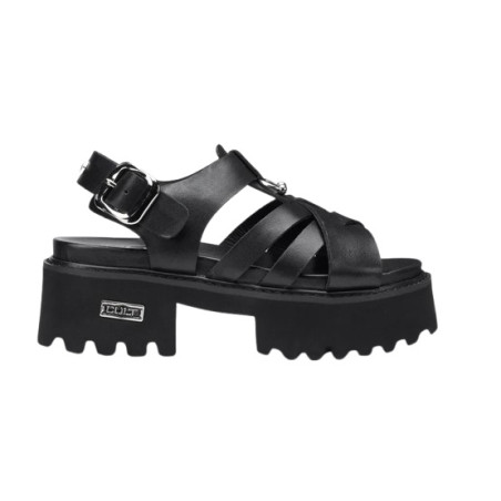 SANDALO CON ZEPPA CULT DONNA CHER 4535 SANDAL W LEATHER BLACK CLW453500