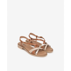 SANDALO CON TACCO NEROGIARDINI DONNA TAMIGI LINO T.BRILL PLATINO 6074 ARMENIA COGNAC TR BEVAGNA E615890D/453