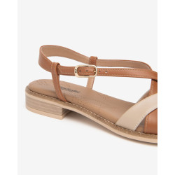 SANDALO CON TACCO NEROGIARDINI DONNA TAMIGI LINO T.BRILL PLATINO 6074 ARMENIA COGNAC TR BEVAGNA E615890D/453