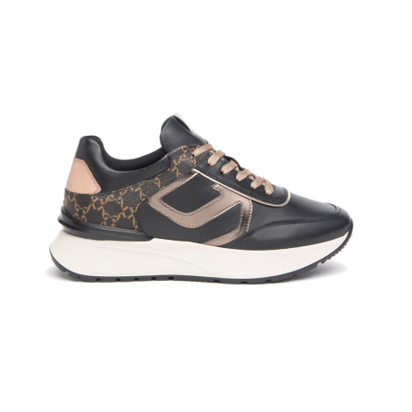 SNEAKERS NEROGIARDINI DONNA IN CAMOSCIO E PELLE NERO I308350D/100