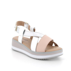 SANDALO CON ZEPPA IGI&CO DONNA PELLE SINTETICA BIANCO/ARGENTO 5685311