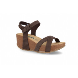 SANDALO CON ZEPPA BIONATURA DONNA 24 FREGENE IMB. NABUK T.MORO 24FREGE-I-NABTO