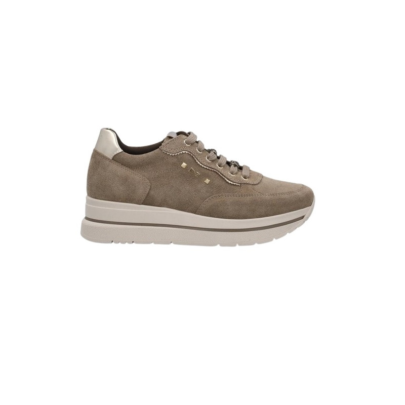 SNEAKERS CON ZEPPA NEROGIARDINI DONNA AROLD COL.ARGILLA T.BRILL PLATINO 6074 TR CORVARA KENNEDY I514105D/501