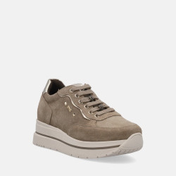 SNEAKERS CON ZEPPA NEROGIARDINI DONNA AROLD COL.ARGILLA T.BRILL PLATINO 6074 TR CORVARA KENNEDY I514105D/501