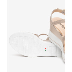 SANDALO CON ZEPPA NEROGIARDINI DONNA LOIRA BIANCO ETOILE SAND SATURN POLI.USSITA E615962D/707