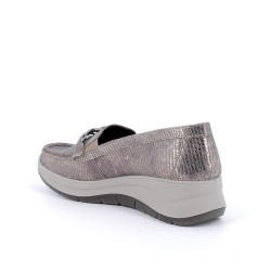 MOCASSINI CON ZEPPA IGI&CO DONNA IN PELLE TAUPE LAMINATO 6653066