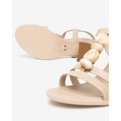 SANDALO CON TACCO NEROGIARDINI DONNA TAMIGI LINO TR AULLA NATURALE TACCO 7CM E615860D/453